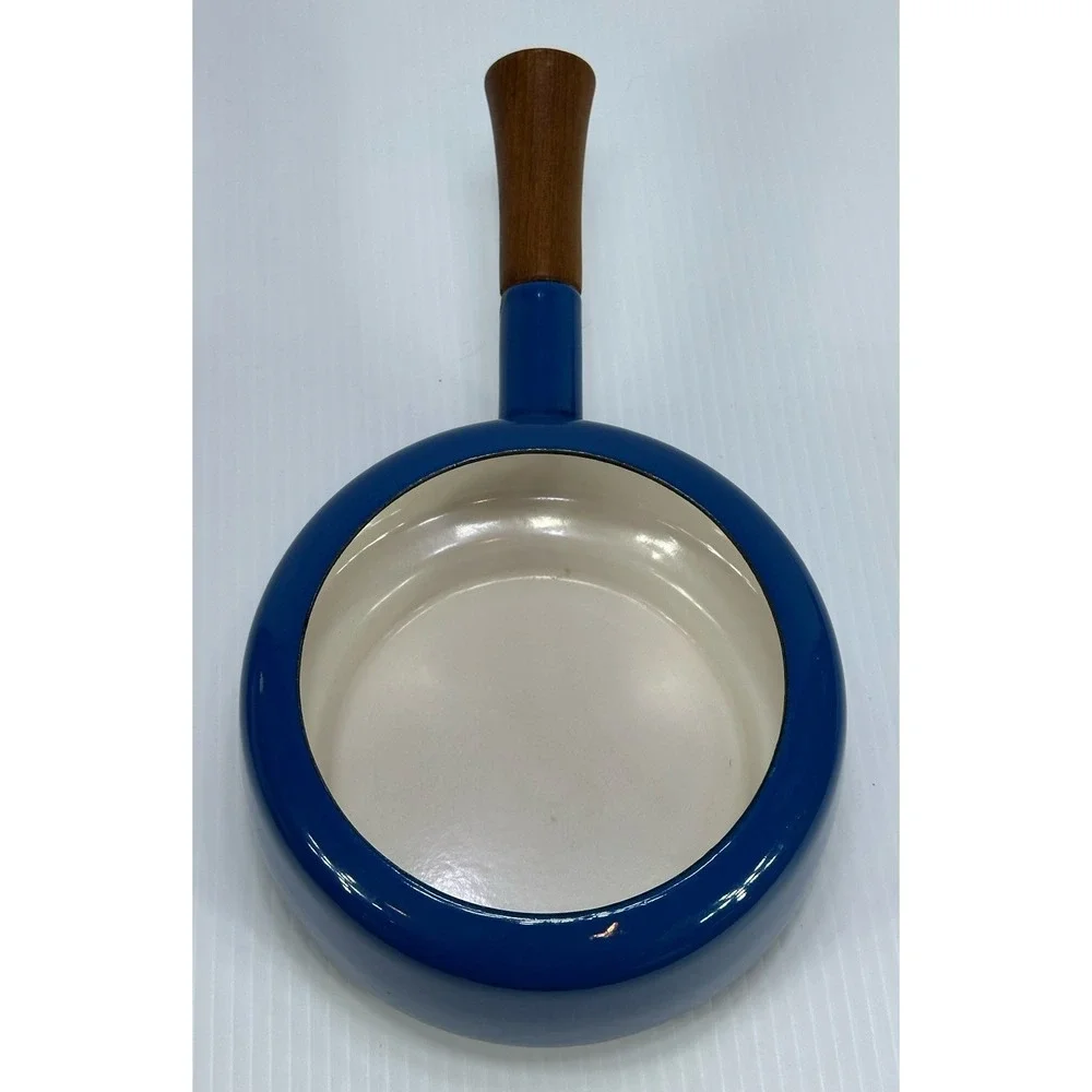 Vintage Dansk‎ Designs Blue Enamel Fondue Pot Pan NO LID Pot Only Chip On Handle